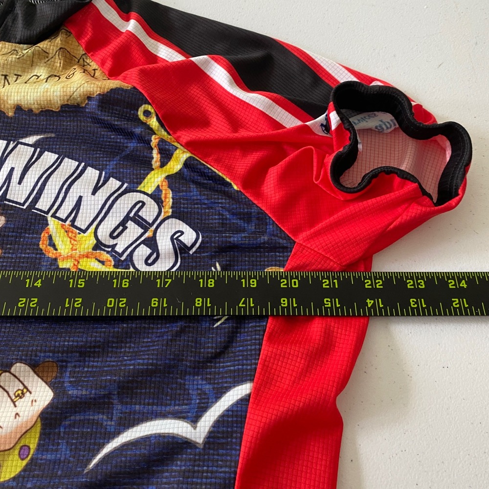 Peak 1 Sports Cycling Jersey Women 2XL Red Pirate Wheels & Wings Event Full Zip - Picture 8 of 8